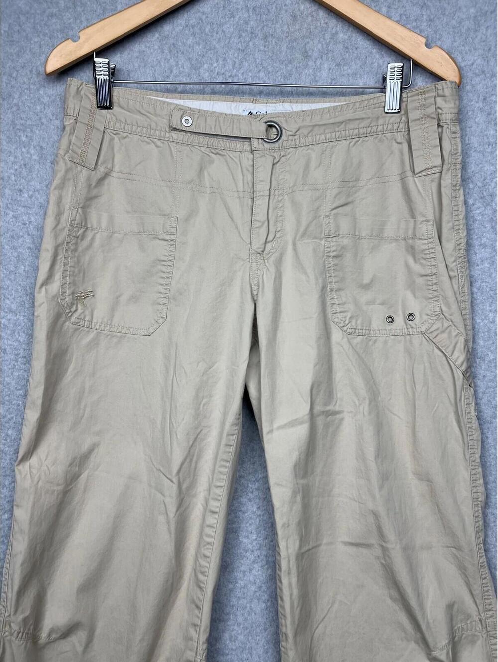Columbia Capris Cargo Pants Womens 12 Lightweight Khaki Outdoor Sports Casual - Picture 8 of 13